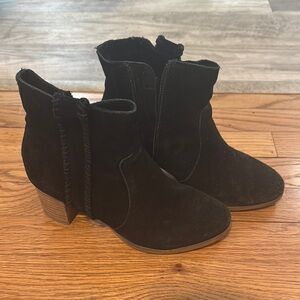 Black suede cowgirl booties